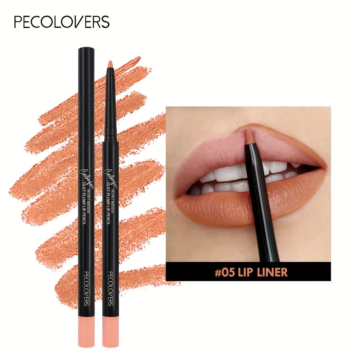 Waterproof Matte Lip Liner Pencil — Long - Lasting Contour Tint Lipstick in 12 Colors - Mzunye