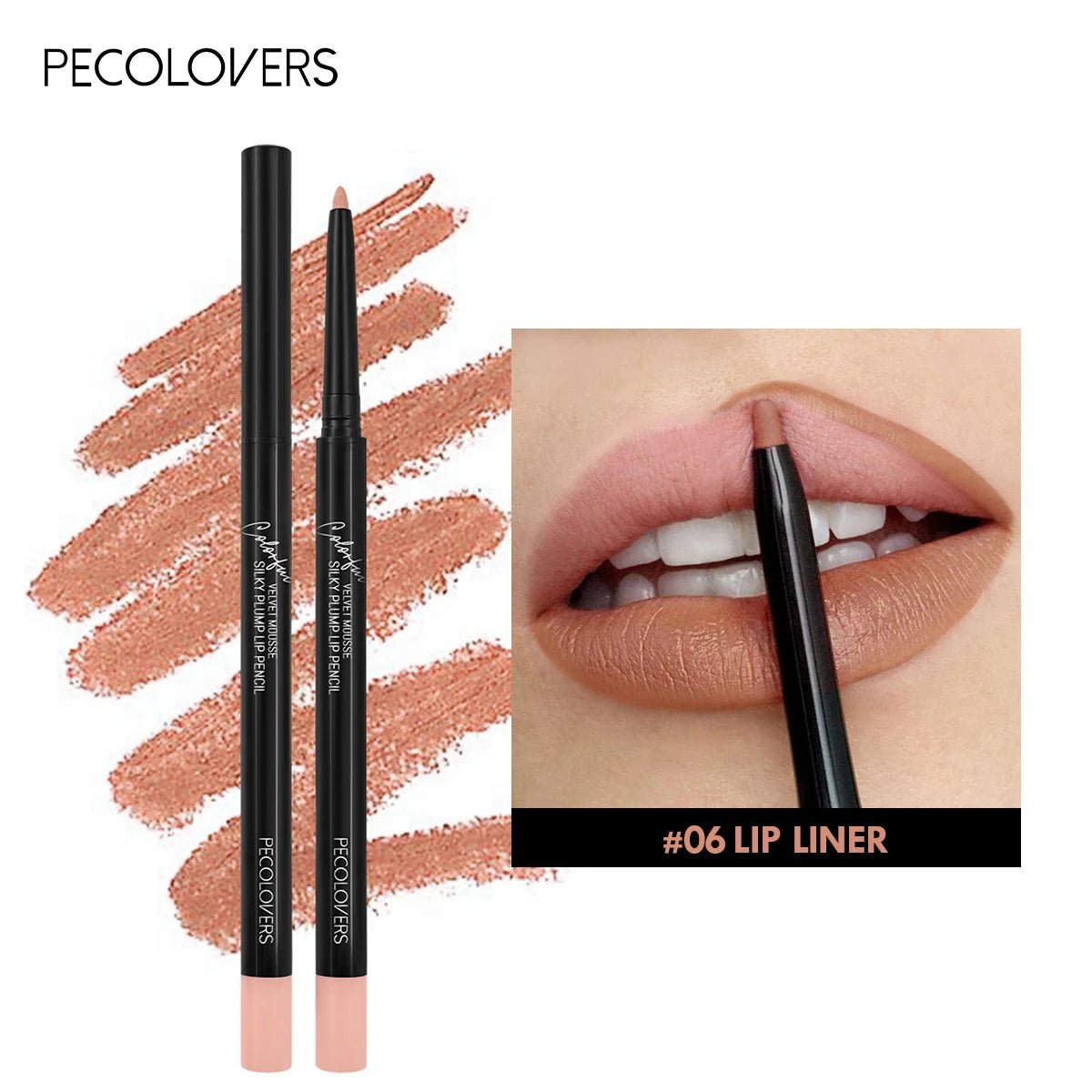 Waterproof Matte Lip Liner Pencil — Long - Lasting Contour Tint Lipstick in 12 Colors - Mzunye