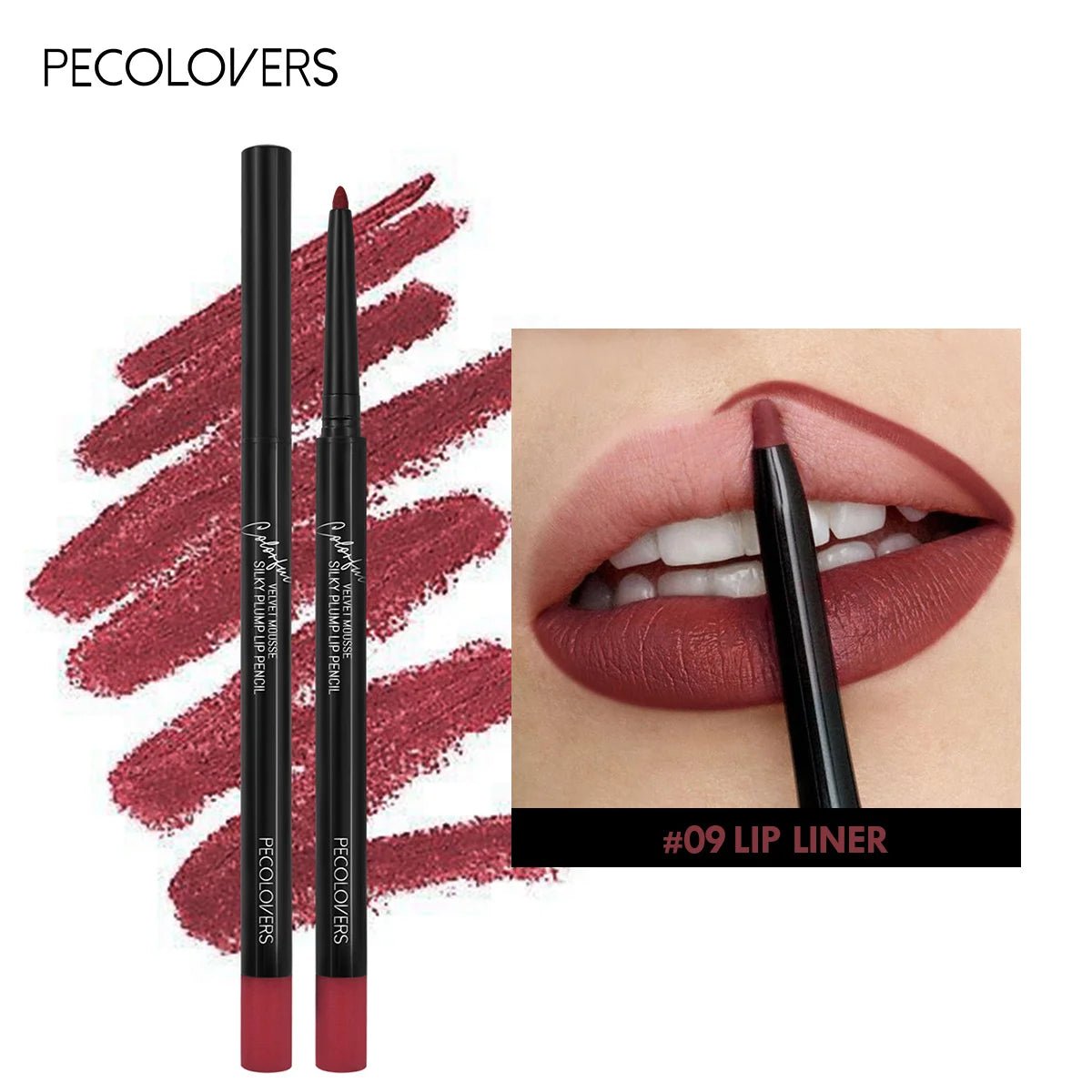 Waterproof Matte Lip Liner Pencil — Long - Lasting Contour Tint Lipstick in 12 Colors - Mzunye