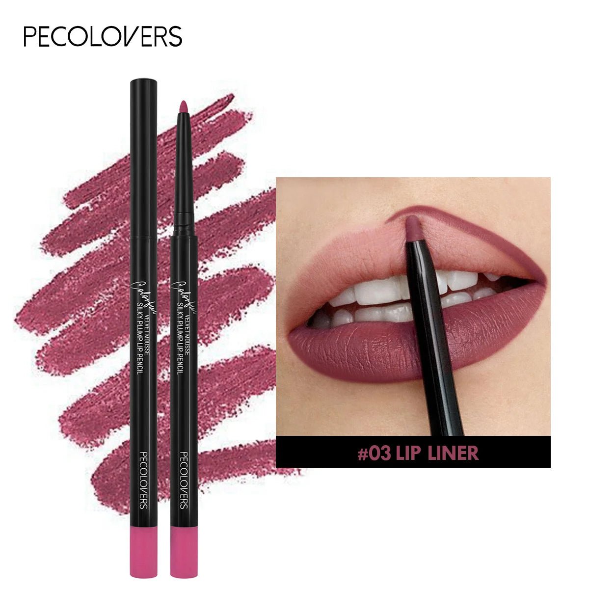 Waterproof Matte Lip Liner Pencil — Long - Lasting Contour Tint Lipstick in 12 Colors - Mzunye