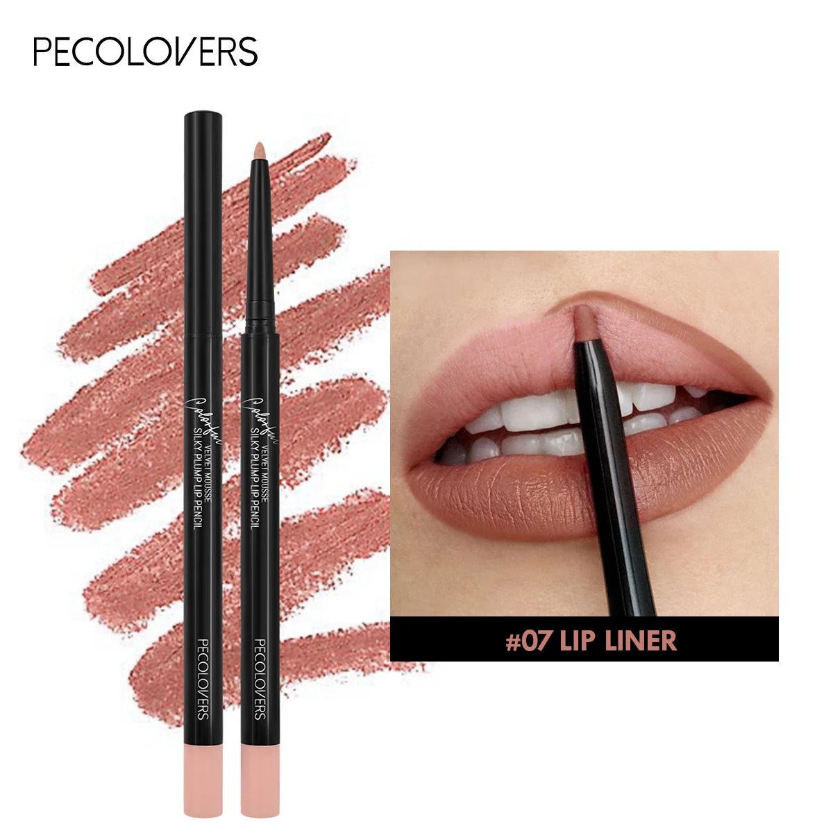 Waterproof Matte Lip Liner Pencil — Long - Lasting Contour Tint Lipstick in 12 Colors - Mzunye