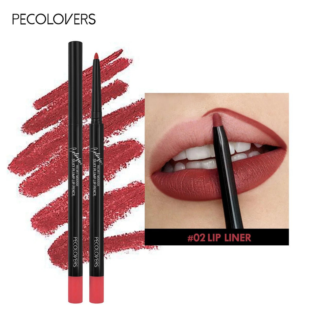 Waterproof Matte Lip Liner Pencil — Long - Lasting Contour Tint Lipstick in 12 Colors - Mzunye