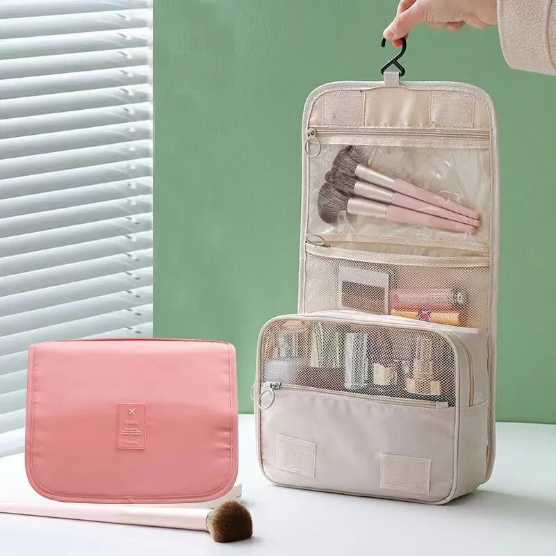 Waterproof Travel Makeup Bag – Hanging Toiletry Organizer with Hook - Mzunye