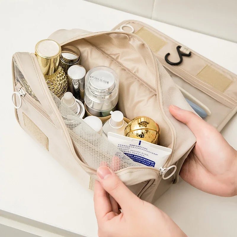 Waterproof Travel Makeup Bag – Hanging Toiletry Organizer with Hook - Mzunye
