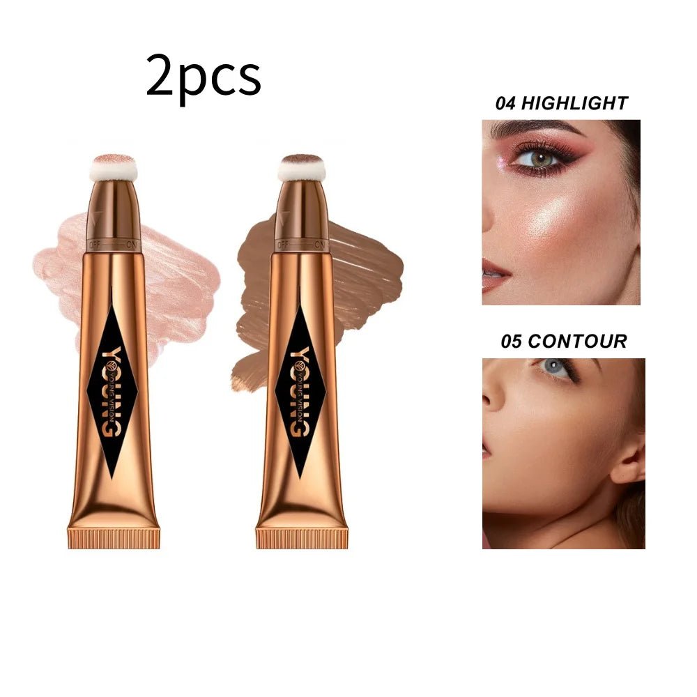 YOUNG VISION Air Cushion Blush — Powder Blusher High Gloss Stick Liquid Rouge in 6 Colors - Mzunye