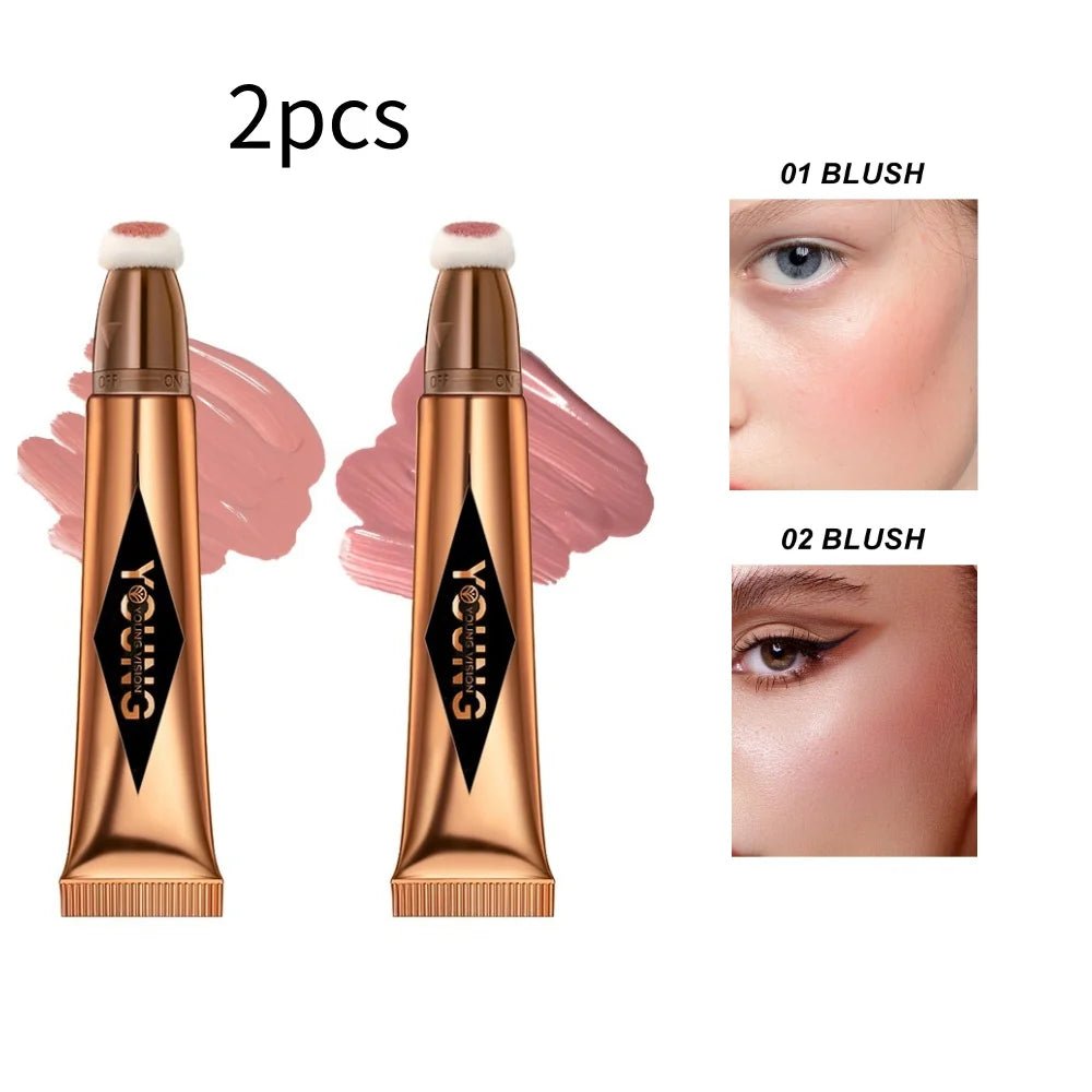 YOUNG VISION Air Cushion Blush — Powder Blusher High Gloss Stick Liquid Rouge in 6 Colors - Mzunye