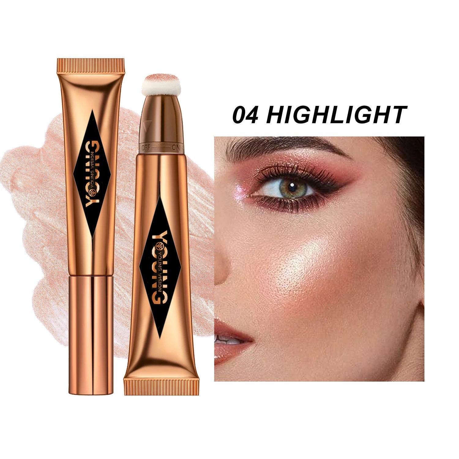 YOUNG VISION Air Cushion Blush — Powder Blusher High Gloss Stick Liquid Rouge in 6 Colors - Mzunye