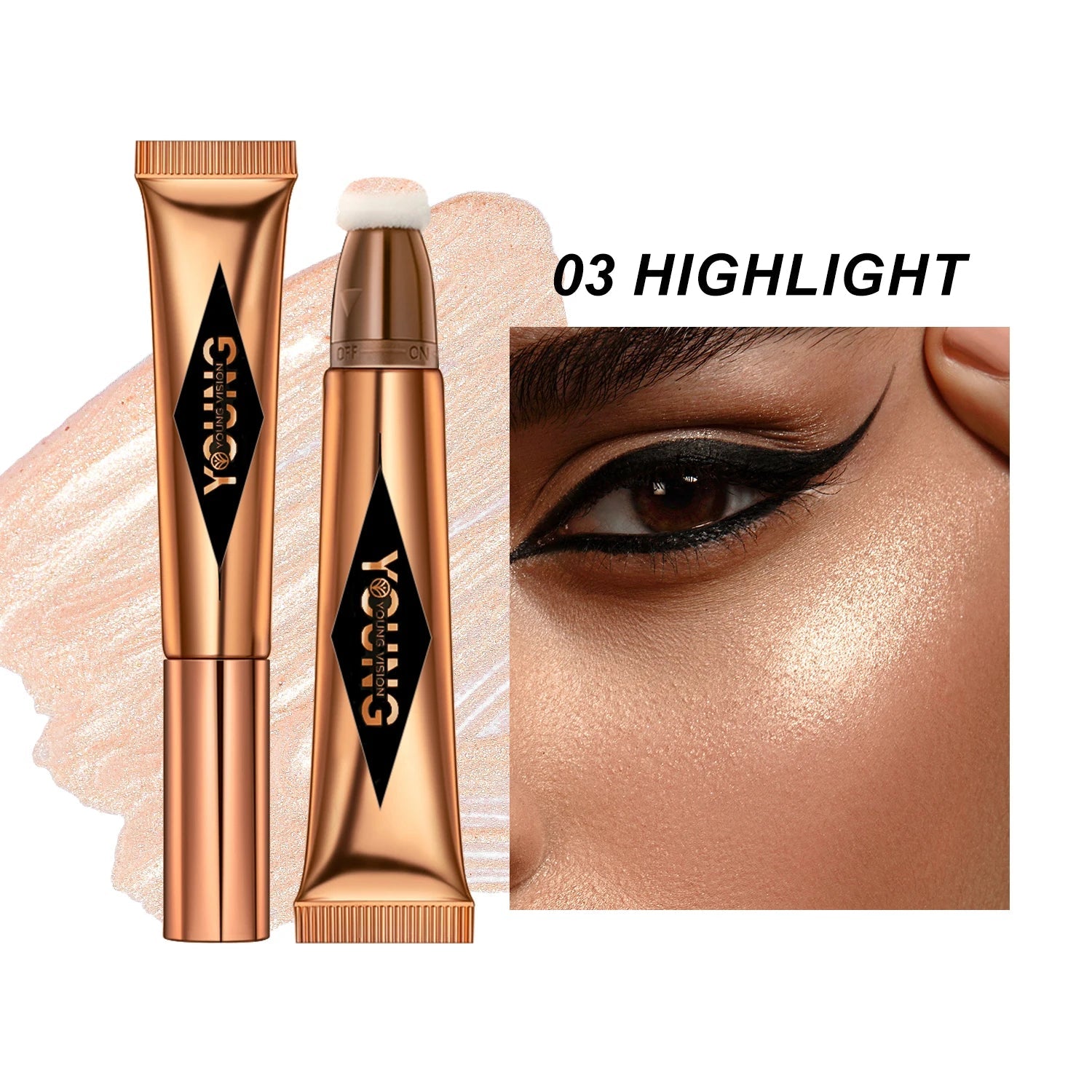 YOUNG VISION Air Cushion Blush — Powder Blusher High Gloss Stick Liquid Rouge in 6 Colors - Mzunye