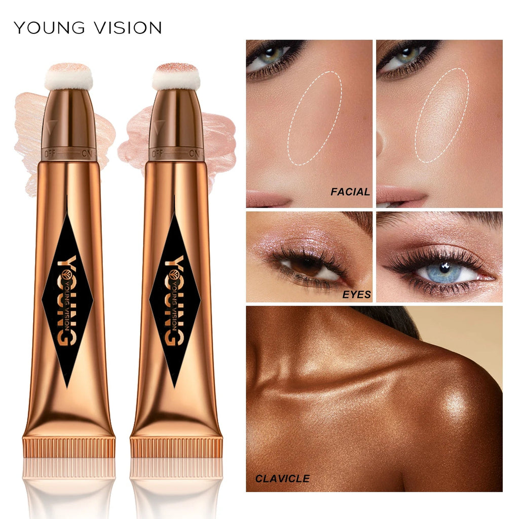 YOUNG VISION Air Cushion Blush — Powder Blusher High Gloss Stick Liquid Rouge in 6 Colors - Mzunye