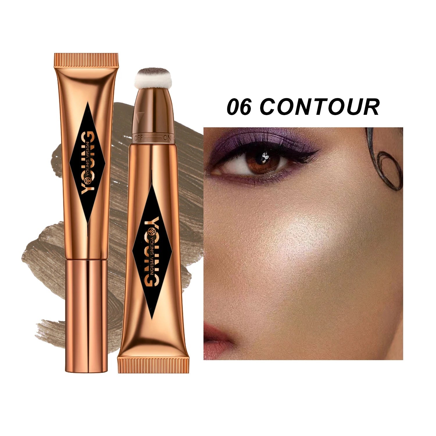 YOUNG VISION Air Cushion Blush — Powder Blusher High Gloss Stick Liquid Rouge in 6 Colors - Mzunye