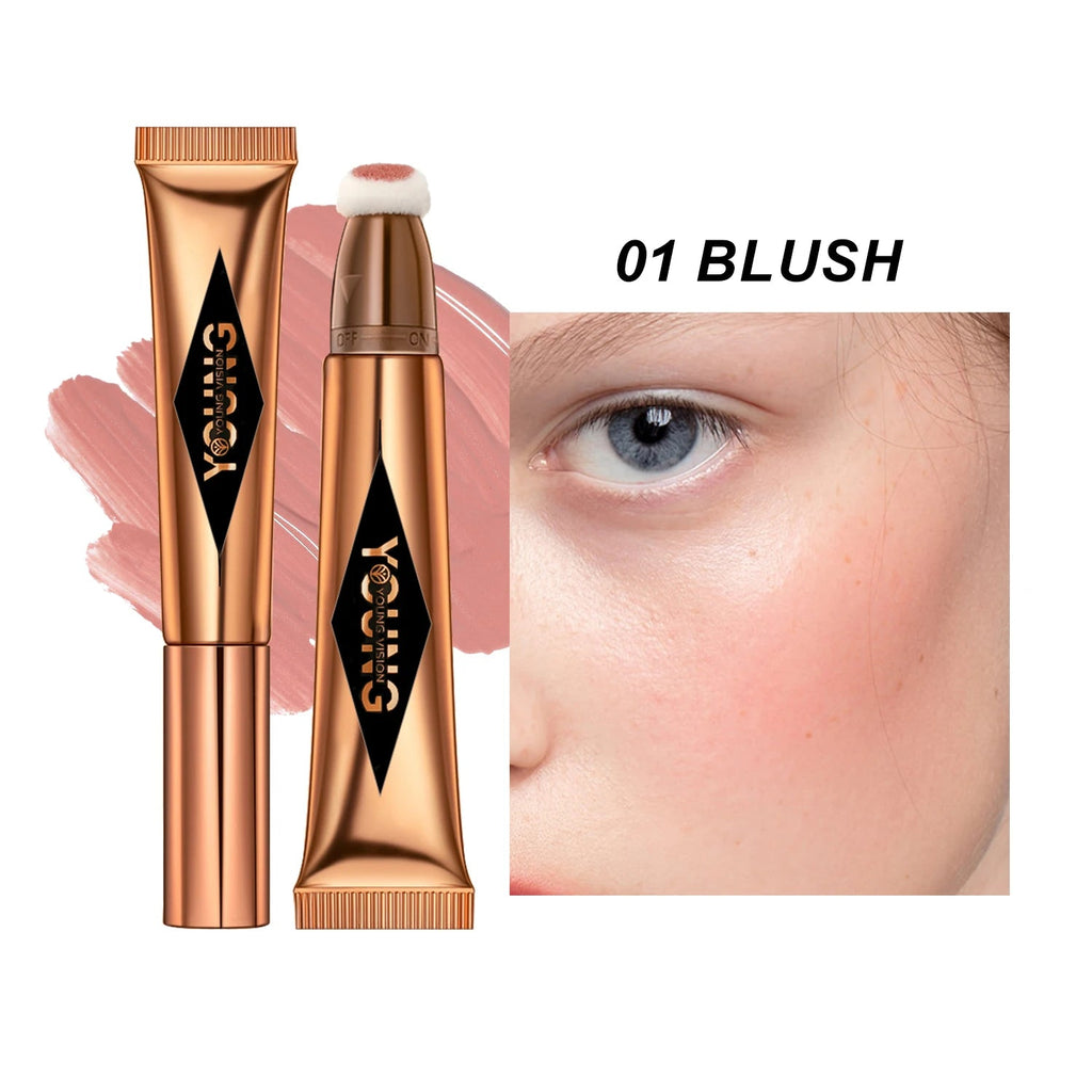 YOUNG VISION Air Cushion Blush — Powder Blusher High Gloss Stick Liquid Rouge in 6 Colors - Mzunye