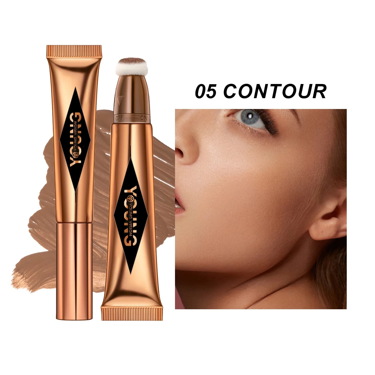 YOUNG VISION Air Cushion Blush — Powder Blusher High Gloss Stick Liquid Rouge in 6 Colors - Mzunye