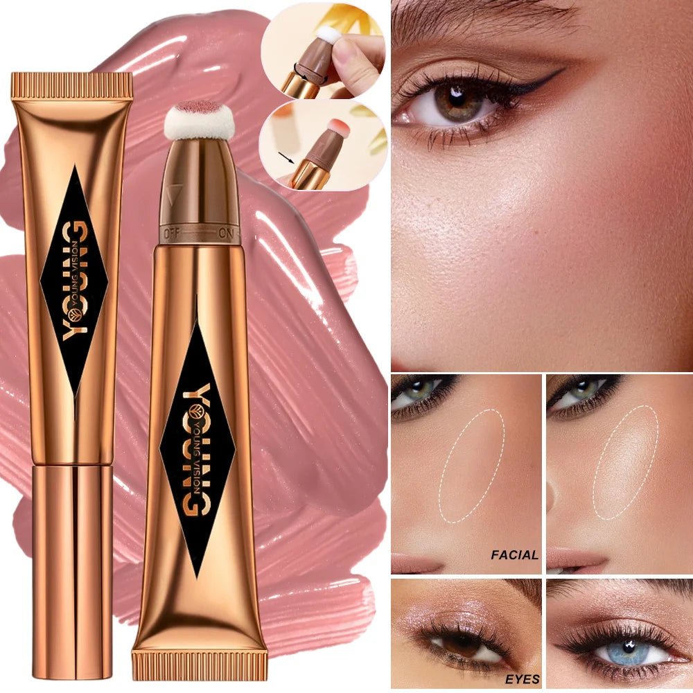 YOUNG VISION Air Cushion Blush — Powder Blusher High Gloss Stick Liquid Rouge in 6 Colors - Mzunye