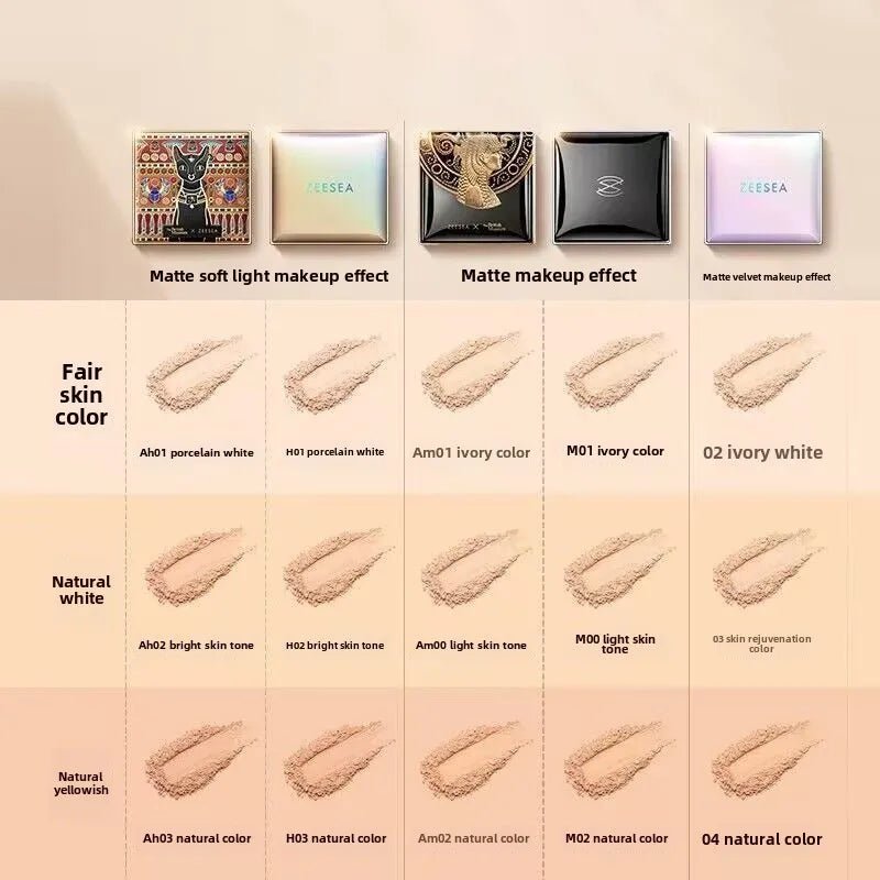 ZEESEA Pressed Mineral Powder Foundation — Natural Matte Coverage with Concealer & Finishing Powder - Mzunye